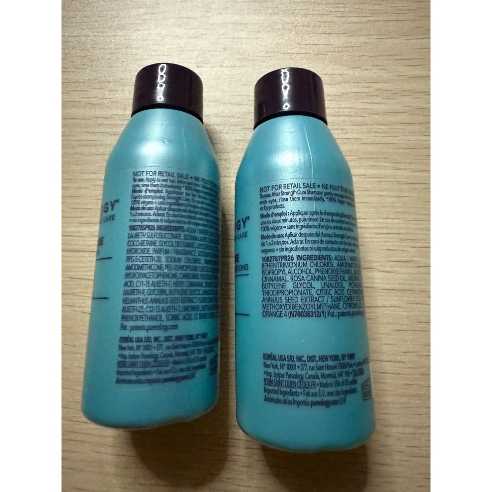 Pureology Strength Cure Shampoo Conditioner Set 1.7oz Blue New Travel Size Duo - Picture 2 of 4